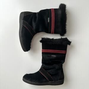 Tecnica Made in Italy Apres Black Hide Red Trim Chalet Boots EU 41 US women 10
